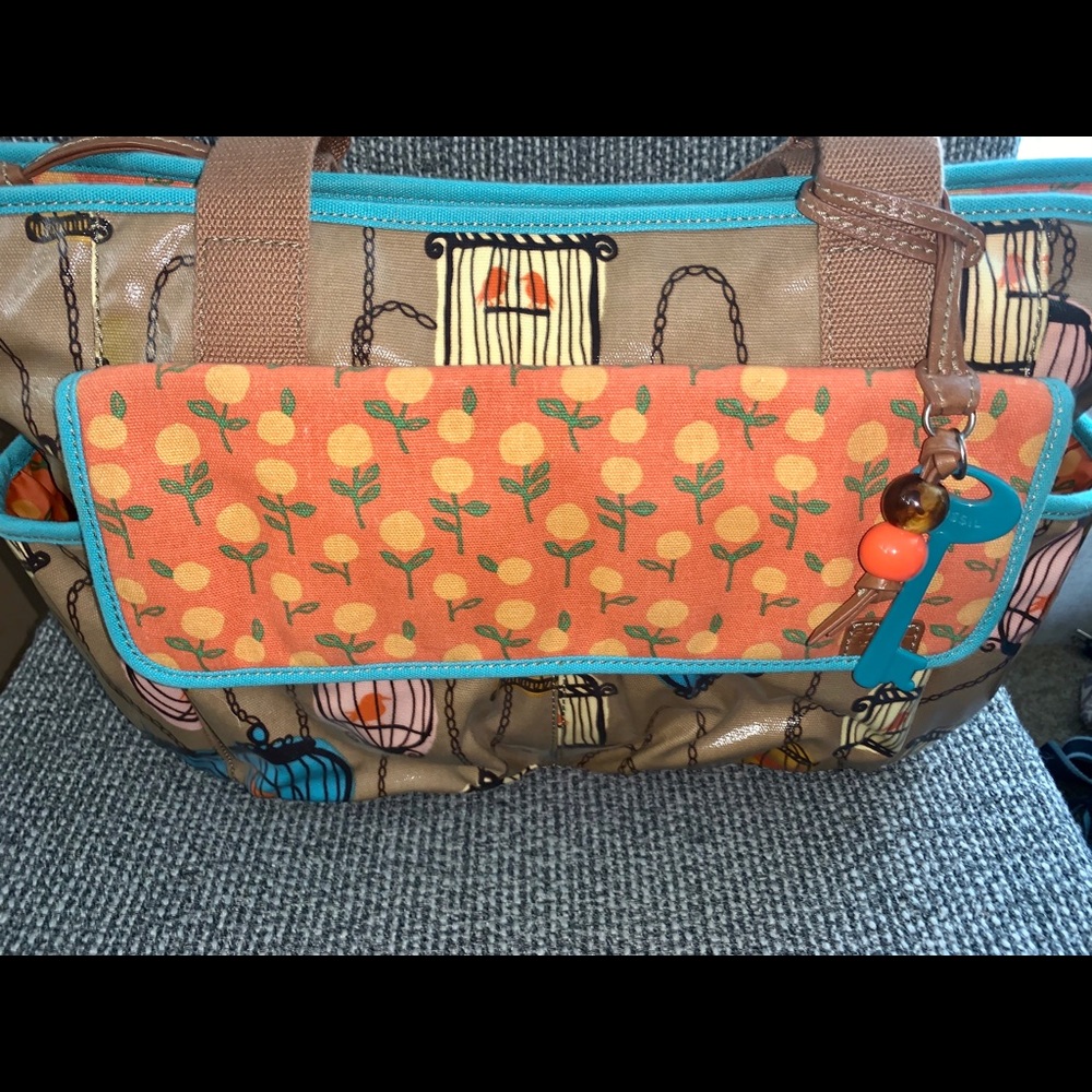 Fossil Birdcage Tote Like New!